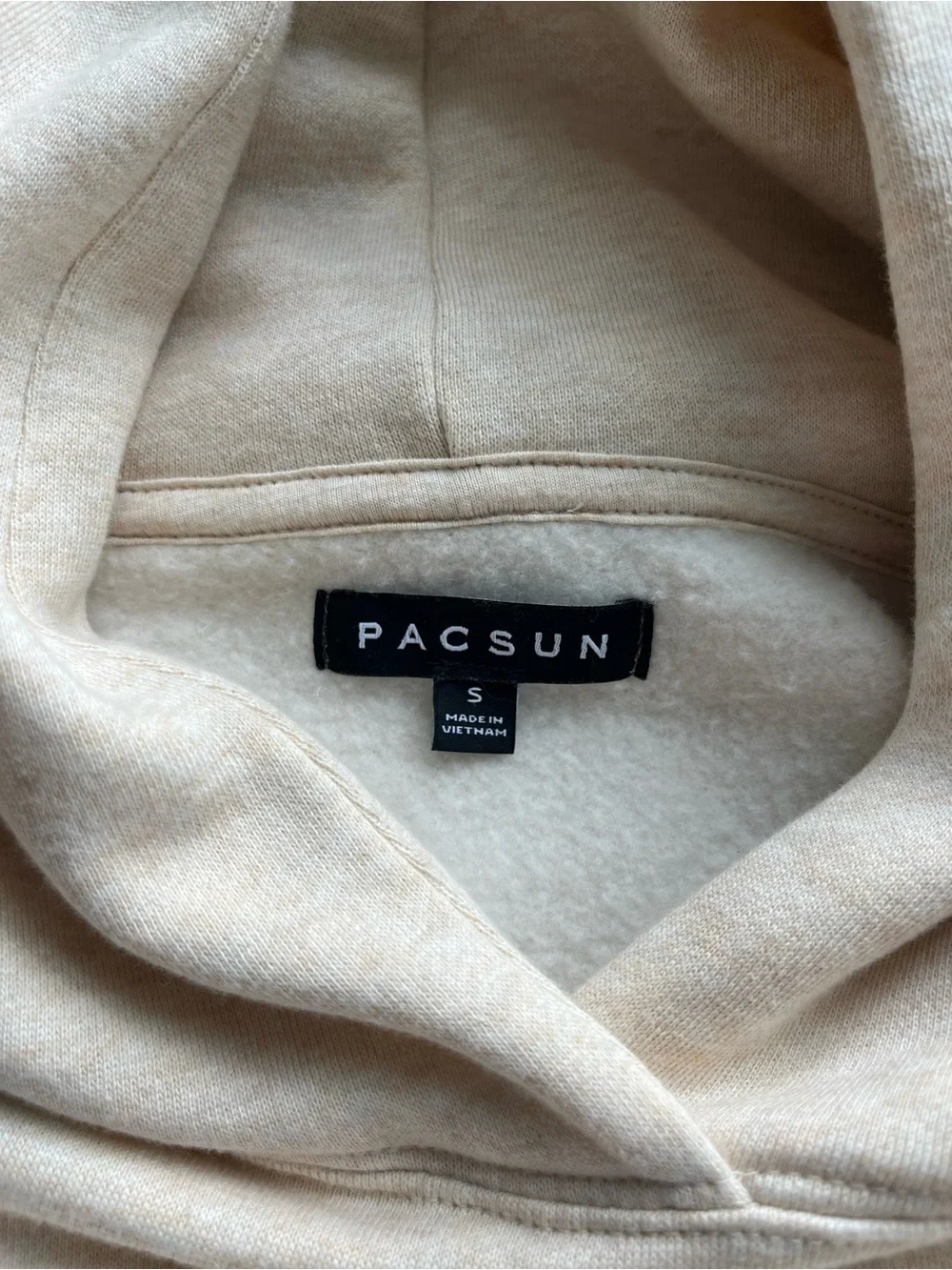 PacSun Men's Cream Turtleneck Pullover Hoodie